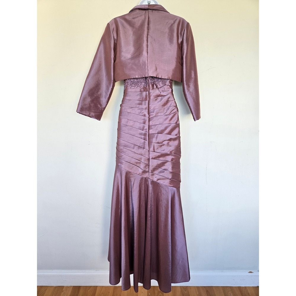 Jade Lavender Beaded Mermaid Gown & Bolero Set Size 8 Formal Mother of the Bride - Picture 6 of 14